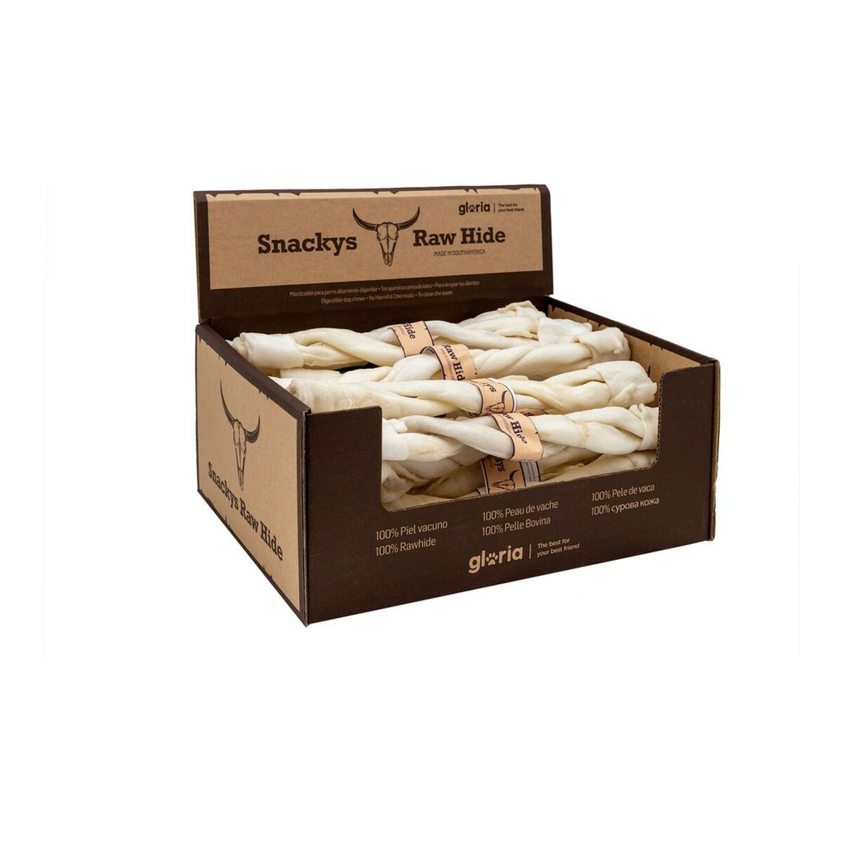 Hundesnack Gloria Rawhide Sticks Kalv Seig 20 enheter